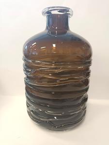 Hnědá dekorativní skleněná váza