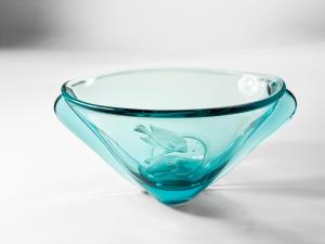 Hutní mísa s rytinou ryb, průměr 20 cm