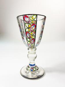 Secesní malovaný pohár, 18 cm