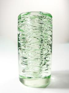 Whirlpool skleněná váza čirá, světlezelená, 17 cm
