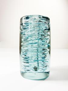 Whirlpool váza čirá, světle modrá, 14 cm