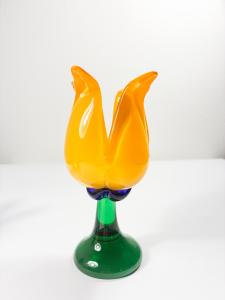 Žlutý tulipán- svícen, výška 18 cm