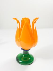 Oranžový tulipán- svícen, výška 13 cm