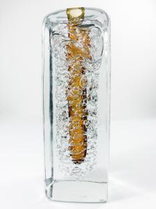Whirpool skleněná váza čirá, ambrová, 23 cm