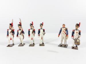 Cínoví vojáčci-Napoleonova armáda, 6 kusů, 7 cm