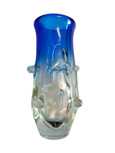 Váza hutní sklo - světle modrá