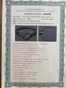 Prsten z bílého zlata s diamantem, vel. 56,5