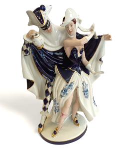 Porcelánové sousoší,, Pierot a Kolombína,,