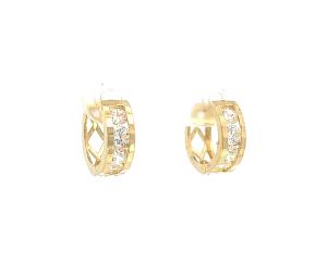 Zlaté náušnice se zirkony, kroužky