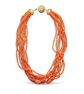 Náhrdelník z korálu se zapínám ve zlatě, 18 k