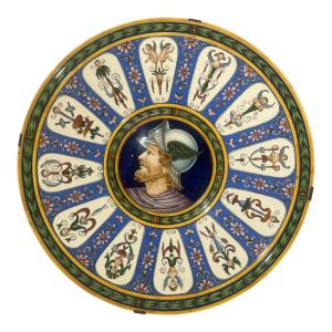 Závěsný dekorativní talíř s portrétem rytíře