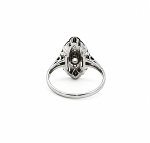 Zlatý prsten s diamanty, Art-Deco, vel. 53