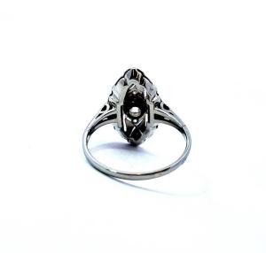 Zlatý prsten s diamanty, Art-Deco, vel. 53