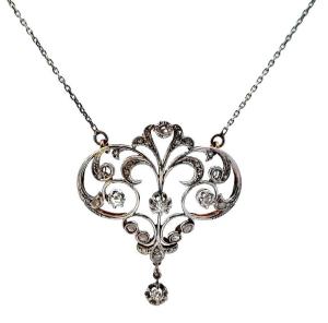 Secesní náhrdelník s diamanty