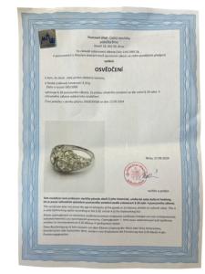 Starožitný zlatý prsten s diamanty, vel. 55