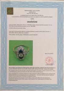 Luxusní zlatý prsten s diamanty a safíry, vel. 51