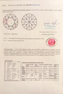 Starožitný zlatý prsten s diamantem, vel. 54