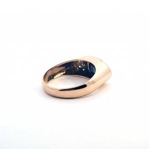 Zlatý prsten se safírem a diamanty, vel. 56
