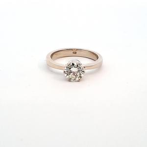 Zlatý prsten s diamantem 1,11 ct, vel. 54