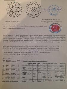 Zlatý prsten s diamantem, vel. 52,5