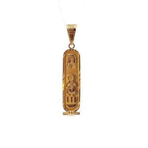 Zlatý přívěsek s egyptskými hieroglyfy