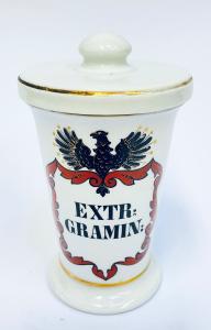 Porcelánová lékárenská dózička, Fischer &Mieg