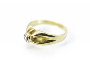 Zlatý prsten s diamantem 0,22 ct, vel. 54