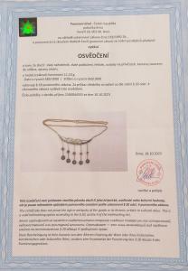 Secesní zlatý kolier s leukosafíry