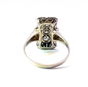 Starožitný zlatý prsten art deco s diamanty, vel. 54