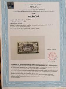 Zlatá brož s ametystem a diamanty