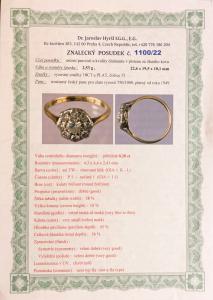 Zlatý prsten s brilianty 0,76 ct -vel. 54