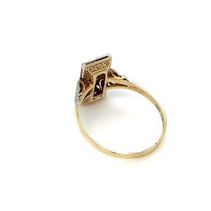 Zlatý prsten s diamantem, Art-Deco, vel. 59