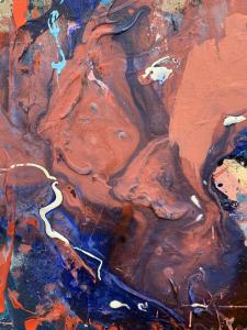 Růže v chrpách, 140 x 110 cm, 2024