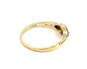 Zlatý prsten s rubínem a diamanty, vel. 52,5