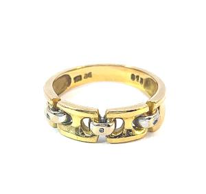 Zlatý prsten s diamanty, 18k, vel. 55