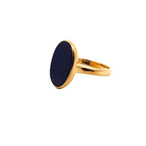 Zlatý prsten s lapisem lazuli, 18 k, vel. 59