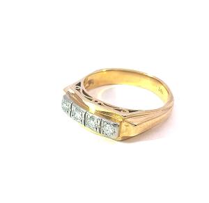 Zlatý prsten s diamanty, vel. 53