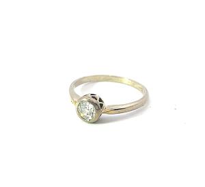 Zlatý prsten z bílého zlata s diamantem 0,39 ct, vel. 56
