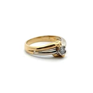 Zlatý prsten s diamantem, 18 k, vel. 55,5