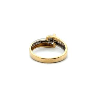 Zlatý prsten s diamantem, 18 k, vel. 55,5