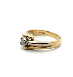 Zlatý prsten s diamantem, 18 k, vel. 55,5