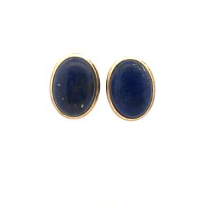 Zlaté náušnice s lapis lazuli, klipsy