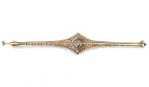 Starožitná zlatá brož s diamanty, Art-deco