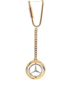 Zlatý přívěs na klíče, logo Mercedes