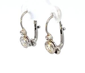 Starožitné zlaté náušnice s diamanty, sněhuláci, visací