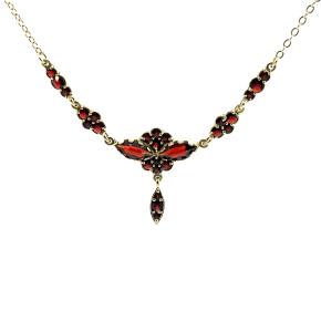 Zlatý kolier s českými granáty a almandiny, 7,78 g