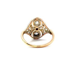 Starožitný zlatý prsten s diamanty, vel. 57,5
