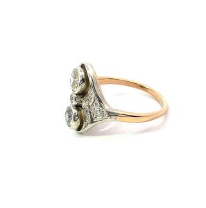 Starožitný zlatý prsten s diamanty, vel. 57,5