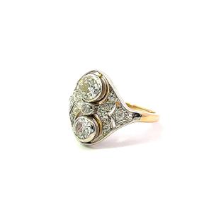 Starožitný zlatý prsten s diamanty, vel. 57,5