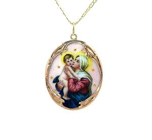 Zlatý přívěs, madonka s dítětem